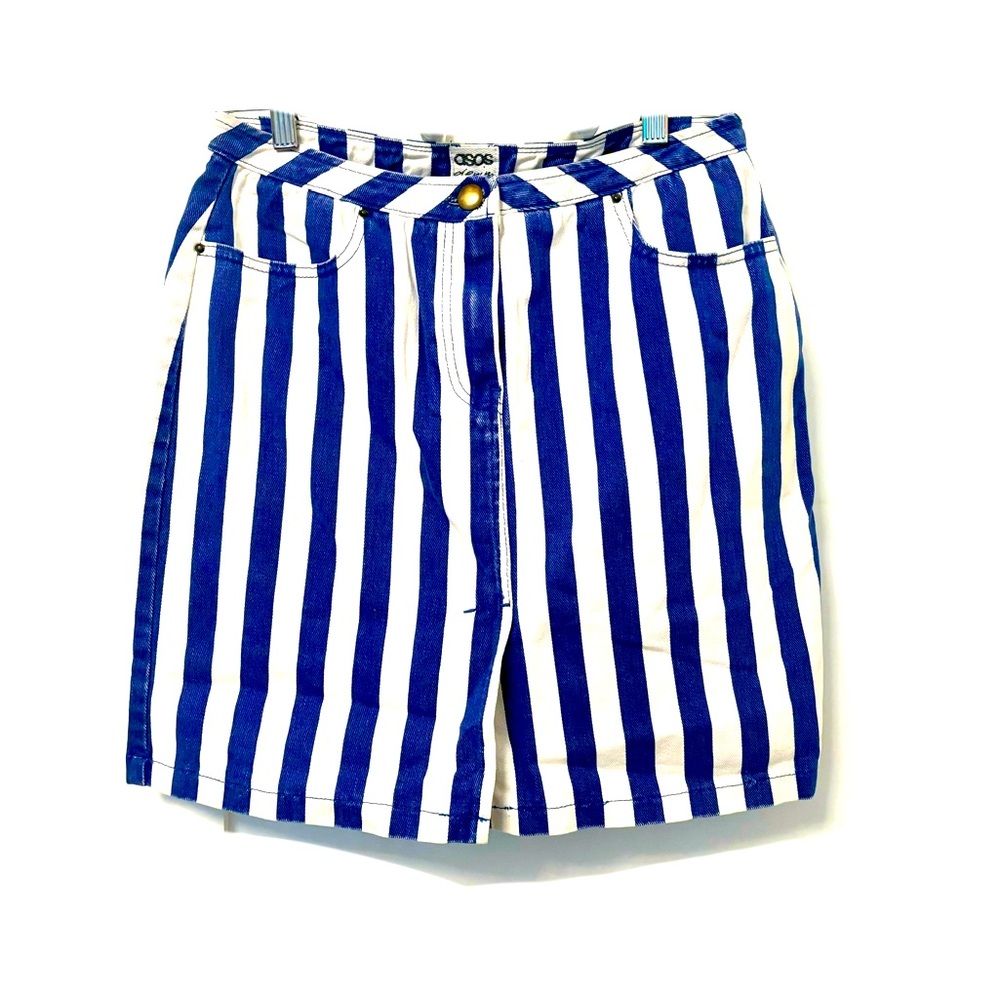 ASOS Blue and White Striped Mini Skirt